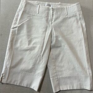 White House Black Market Textured Cream Shorts